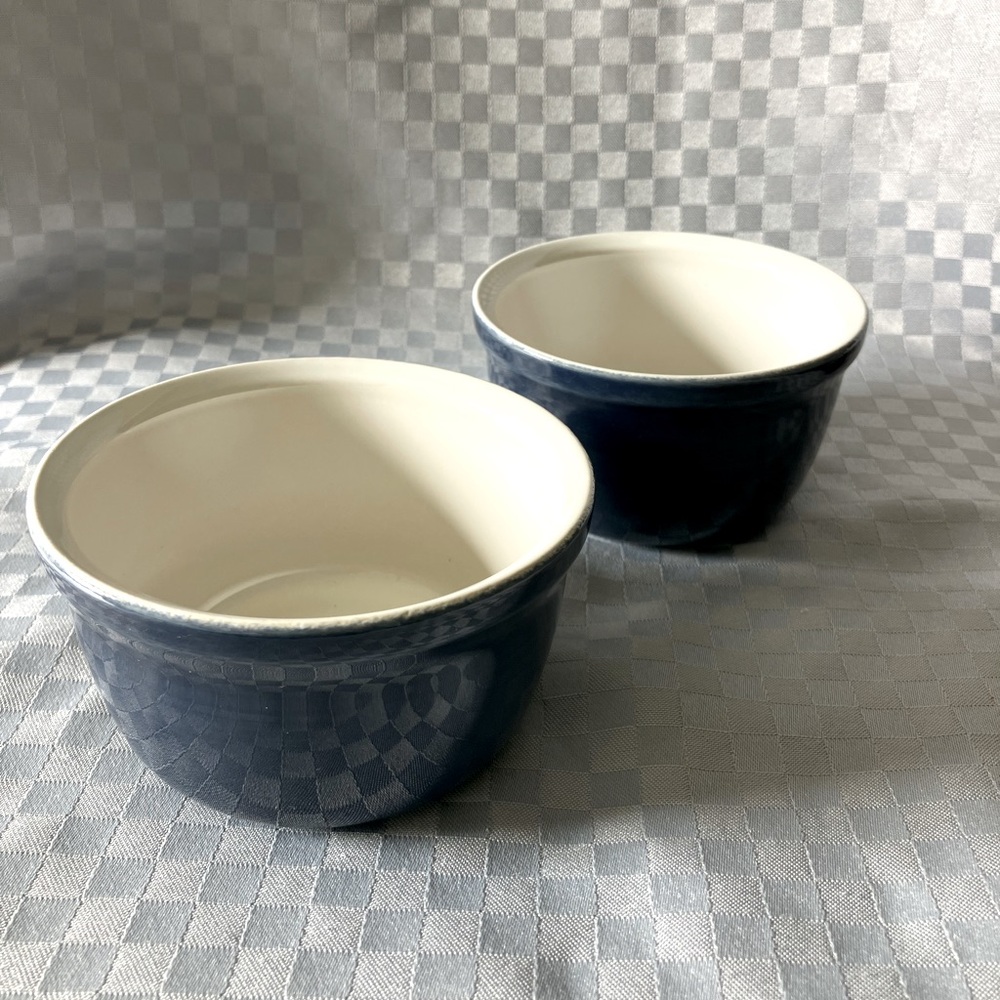 Emile Henry Blue Ceramic Bowls Set of 2 Made in France 🇫🇷